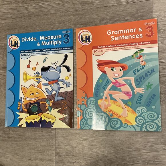 Lot of 4 Childrens Workbooks Grade 1-3 With Flash Cards Homeschooler - Picture 3 of 4